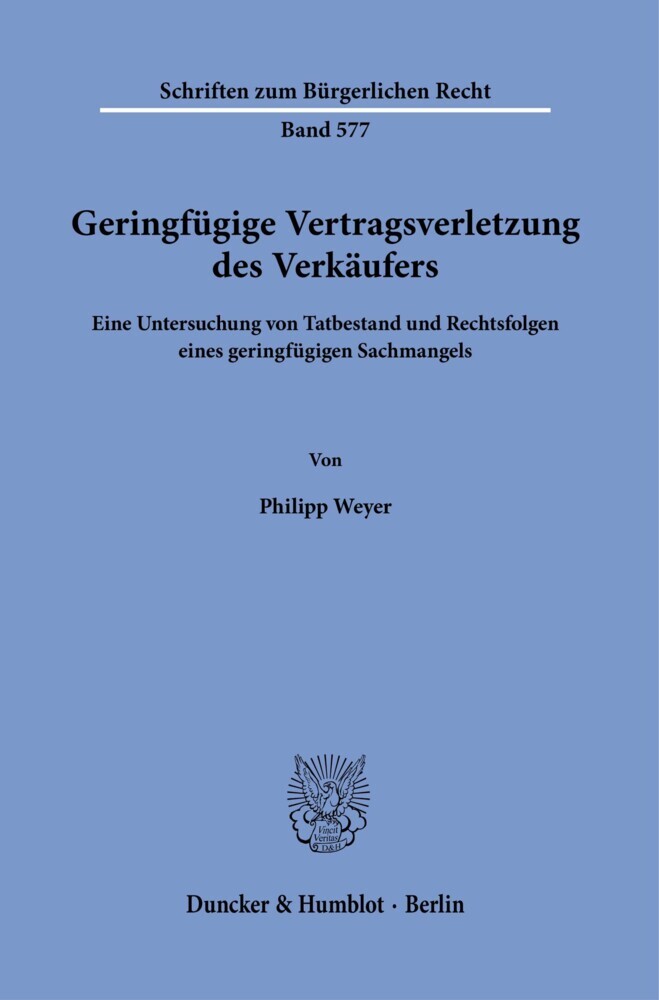 Geringfügige Vertragsverletzung des Verkäufers main product photo