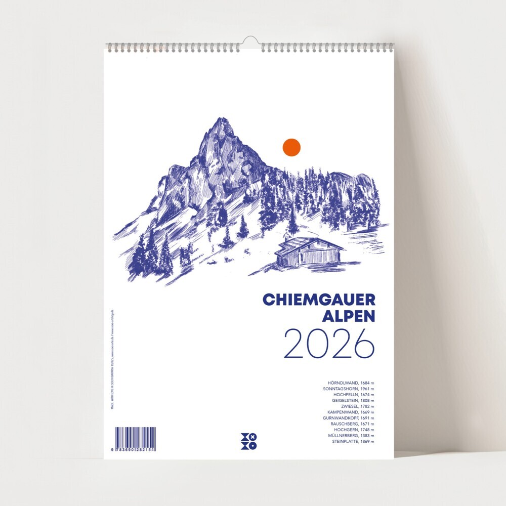 Chiemgauer Alpen, Wandkalender 2026, Monatskalender, A4 main product photo