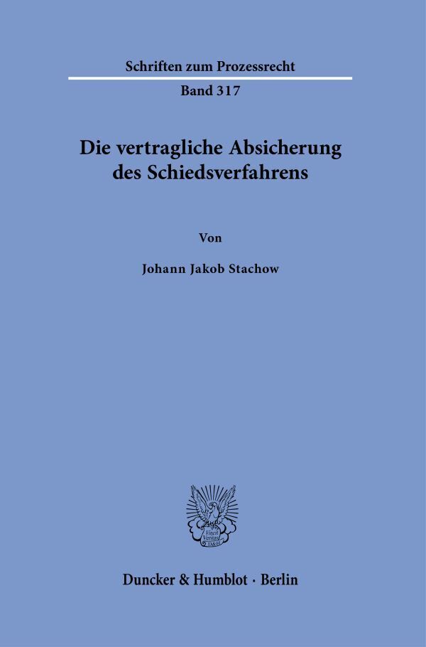 Die vertragliche Absicherung des Schiedsverfahrens main product photo