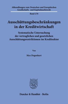 Ausschüttungsbeschränkungen in der Kreditwirtschaft
