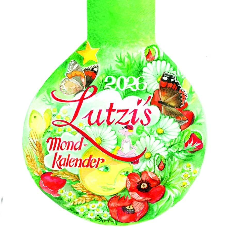 Lutzis Mondkalender rund Ø 16cm (Tagesabreisskalender) 2026 main product photo