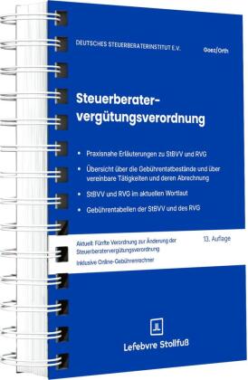 Steuerberatervergütungsverordnung, m. 1 Online-Zugang