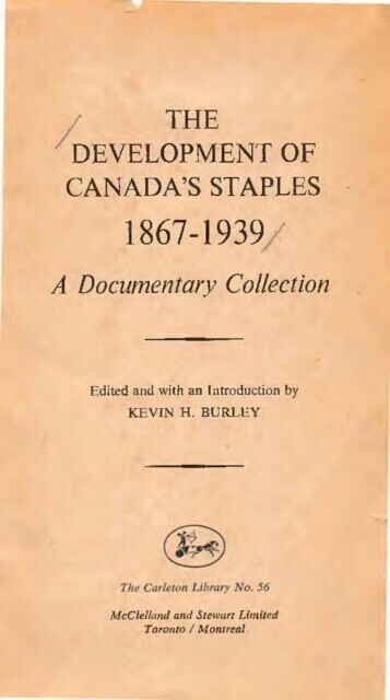Development of Canada's Staples, 1867-1939 main product photo