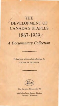 Development of Canada's Staples, 1867-1939