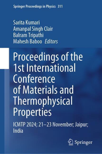 Proceedings of the 1st International Conference on Materials and Thermophysical Properties main product photo