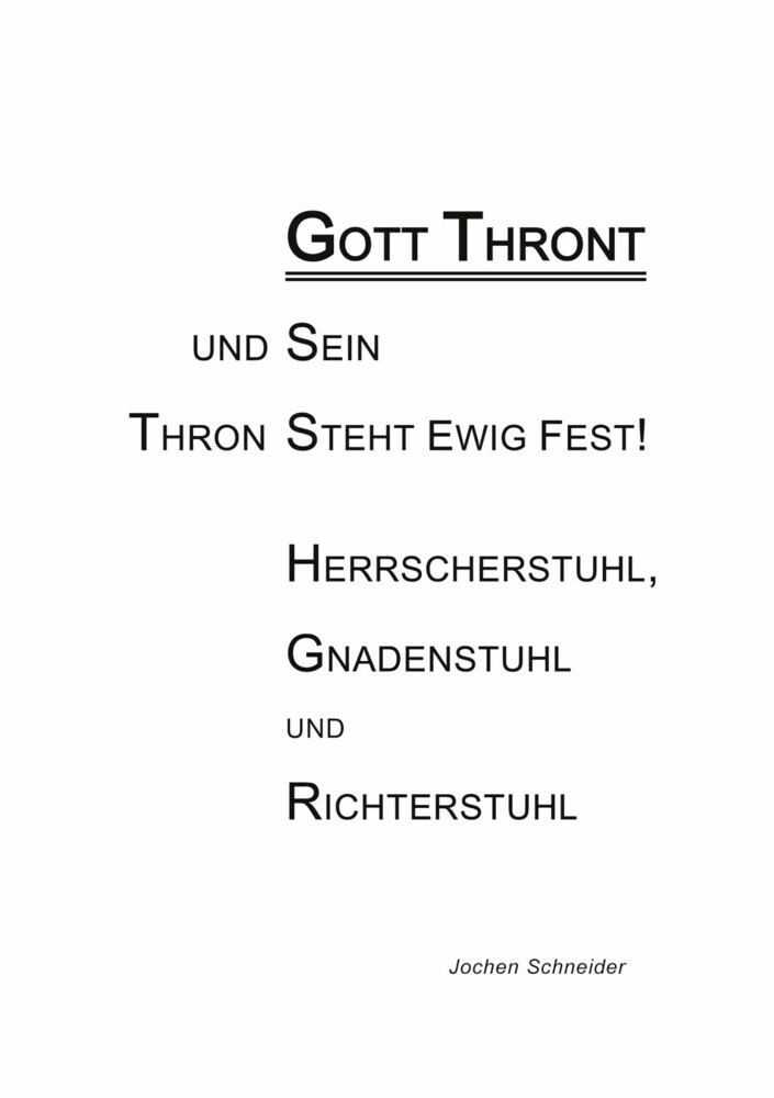 Gott thront und Sein Thron steht ewig fest main product photo