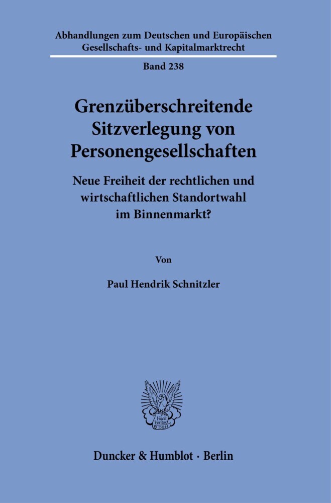 Grenzüberschreitende Sitzverlegung von Personengesellschaften main product photo