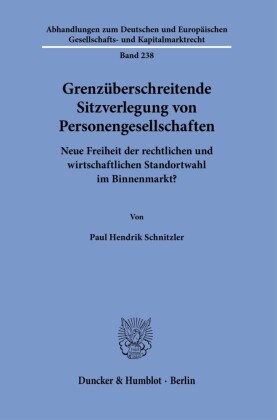 Grenzüberschreitende Sitzverlegung von Personengesellschaften