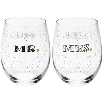 Trinkglas-Set Mr. & Mrs.