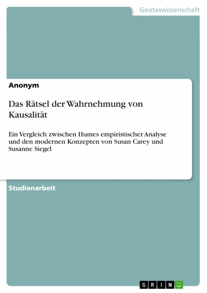 Das Rätsel der Wahrnehmung von Kausalität main product photo