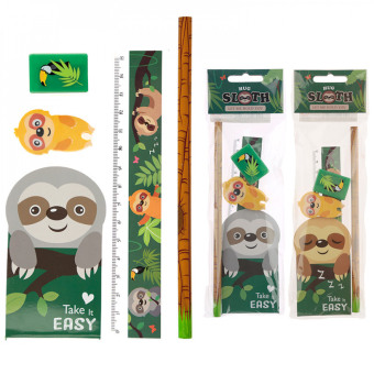 4er-Set Faultier-Baer-Briefpapier-Set