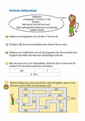 Mathe 4. Klasse Übungsheft - Textaufgaben