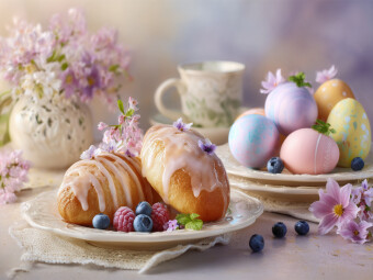 CALVENDO Puzzle Ostern flüstert in Pastell und süßen Versprechen | 1000 Teile Lege-Größe 64x48cm Foto-Puzzle für glückliche Stunden