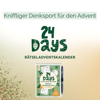 24 DAYS RÄTSELADVENTSKALENDER - Rätselüberraschung im Advent. Mit original PILOT Stift!