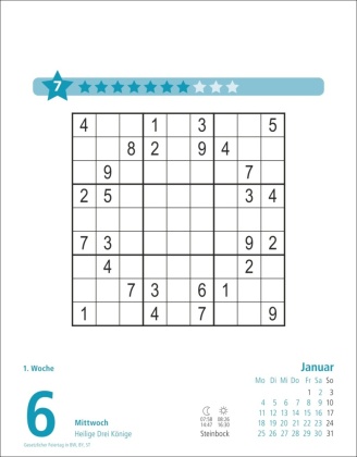 Stefan Heine Sudoku mittel bis schwierig Tagesabreißkalender 2027