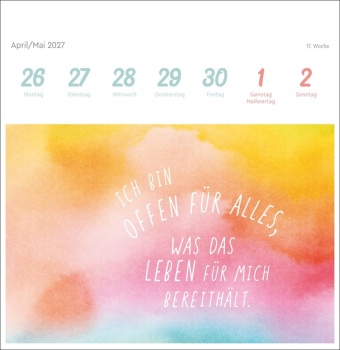 Ich bin einzigartig und wertvoll Premium-Postkartenkalender 2027 - 53 Affirmationskarten für das Jahr