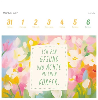 Ich bin einzigartig und wertvoll Premium-Postkartenkalender 2027 - 53 Affirmationskarten für das Jahr