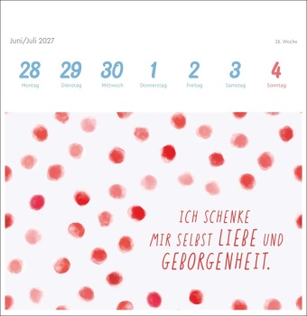Ich bin einzigartig und wertvoll Premium-Postkartenkalender 2027 - 53 Affirmationskarten für das Jahr