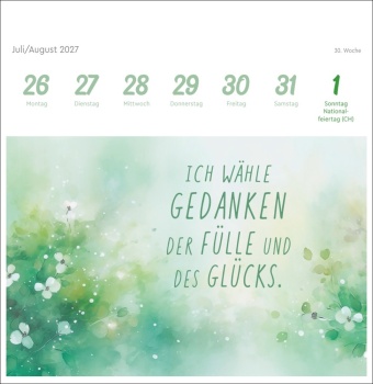 Ich bin einzigartig und wertvoll Premium-Postkartenkalender 2027 - 53 Affirmationskarten für das Jahr
