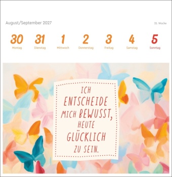 Ich bin einzigartig und wertvoll Premium-Postkartenkalender 2027 - 53 Affirmationskarten für das Jahr