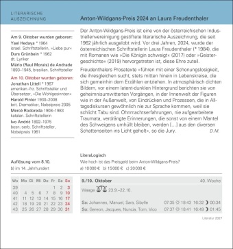 Literatur Tagesabreißkalender 2027 - Kulturkalender - Autoren, Werke, Hörbücher