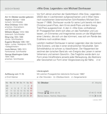 Literatur Tagesabreißkalender 2027 - Kulturkalender - Autoren, Werke, Hörbücher