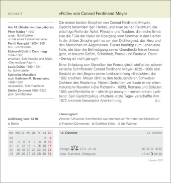Literatur Tagesabreißkalender 2027 - Kulturkalender - Autoren, Werke, Hörbücher