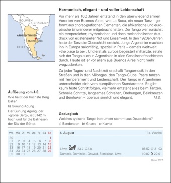 Reise Tagesabreißkalender 2027 - Kulturkalender - Städte, Menschen, Landschaften
