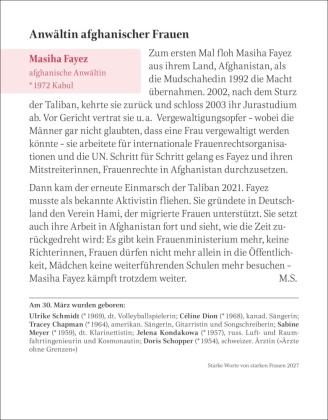 Starke Worte von starken Frauen Tagesabreißkalender 2027