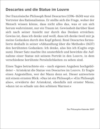 Der Philosophie-Kalender Tagesabreißkalender 2027