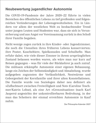Der Philosophie-Kalender Tagesabreißkalender 2027
