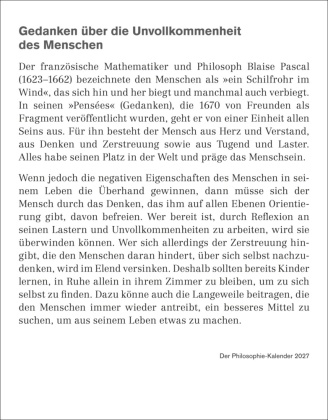 Der Philosophie-Kalender Tagesabreißkalender 2027