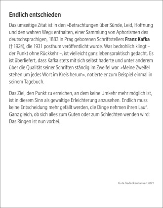 Gute Gedanken tanken Tagesabreißkalender 2027 - Denkanstöße für das ganze Jahr