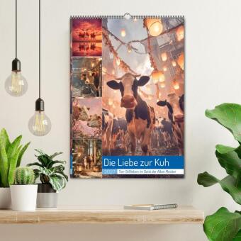 Die Liebe zur Kuh (Wandkalender 2027 DIN A2 hoch), CALVENDO Monatskalender