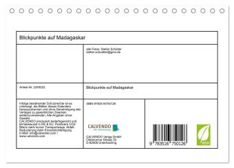 Blickpunkte auf Madagaskar (Tischkalender 2027 DIN A5 quer), CALVENDO Monatskalender