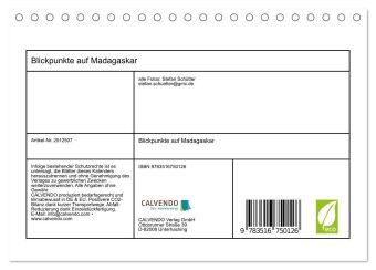 Blickpunkte auf Madagaskar (Tischkalender 2027 DIN A5 quer), CALVENDO Monatskalender