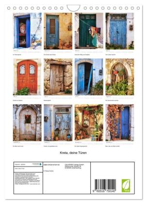 Kreta, deine Türen (Wandkalender 2027 DIN A4 hoch), CALVENDO Monatskalender