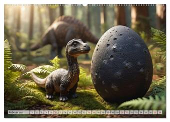 Prähistorische Kinderstube - niedliche Tierkinder der Urzeit (Wandkalender 2027 DIN A2 quer), CALVENDO Monatskalender