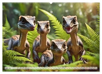 Prähistorische Kinderstube - niedliche Tierkinder der Urzeit (Wandkalender 2027 DIN A2 quer), CALVENDO Monatskalender