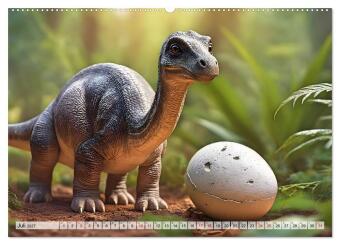 Prähistorische Kinderstube - niedliche Tierkinder der Urzeit (Wandkalender 2027 DIN A2 quer), CALVENDO Monatskalender