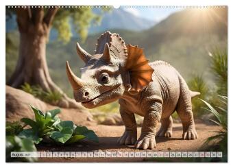 Prähistorische Kinderstube - niedliche Tierkinder der Urzeit (Wandkalender 2027 DIN A2 quer), CALVENDO Monatskalender