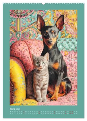 Mini-Pinscher. Kleine Hunde in schönen Momenten (Wandkalender 2027 DIN A2 hoch), CALVENDO Monatskalender