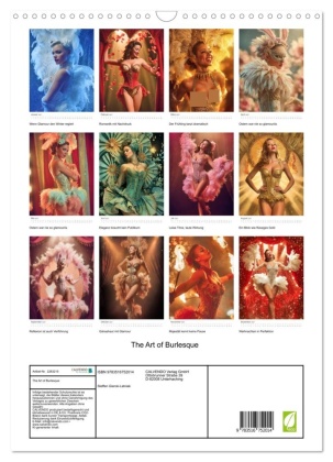 The Art of Burlesque (Wandkalender 2027 DIN A3 hoch), CALVENDO Monatskalender