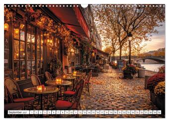 Bonjour, Kaffee! Bonjour, Paris! (Wandkalender 2027 DIN A3 quer), CALVENDO Monatskalender