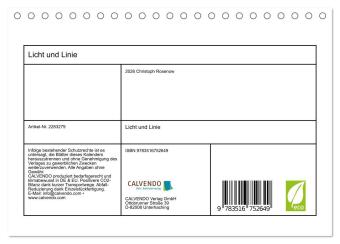 Licht und Linie (Tischkalender 2027 DIN A5 quer), CALVENDO Monatskalender