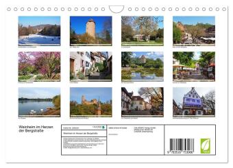 Weinheim im Herzen der Bergstraße (Wandkalender 2027 DIN A4 quer), CALVENDO Monatskalender