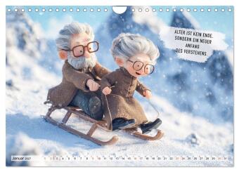 Oma und Opa - Sprüche über das Alter (Wandkalender 2027 DIN A4 quer), CALVENDO Monatskalender
