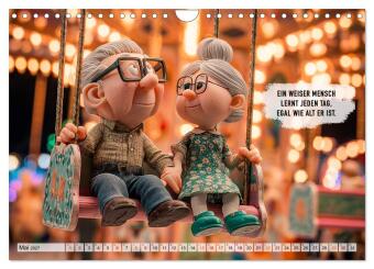 Oma und Opa - Sprüche über das Alter (Wandkalender 2027 DIN A4 quer), CALVENDO Monatskalender