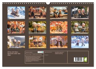 Oma und Opa - Sprüche über das Alter (Wandkalender 2027 DIN A3 quer), CALVENDO Monatskalender