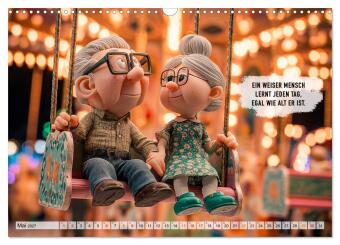 Oma und Opa - Sprüche über das Alter (Wandkalender 2027 DIN A3 quer), CALVENDO Monatskalender